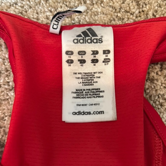 Adidas Red Tank Top and White Skirt Set - Picture 2 of 4